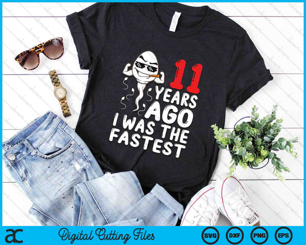 11 Years Ago I Was The Fastest 11th Birthday SVG PNG Digital Cutting Files