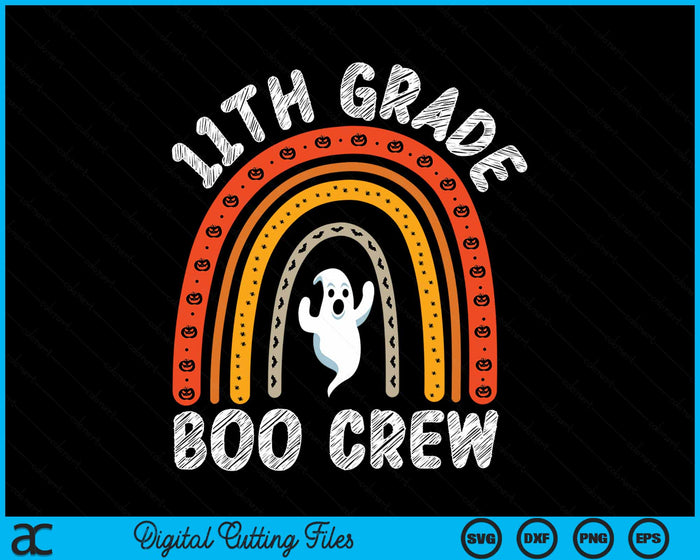 11th Grade Boo Crew Teacher Student Halloween Costume SVG PNG Digital Cutting File