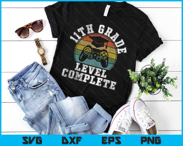 11th Grade Level Complete Third Grade Graduation Video Gamer SVG PNG Digital Printable Files