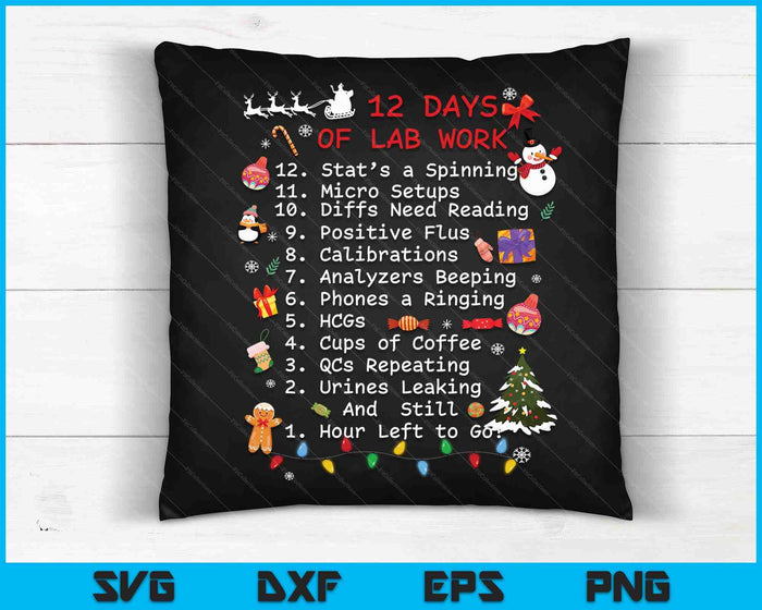 12 Days Of Lab Life Christmas Medical Laboratory Scientist SVG PNG Digital Cutting Files