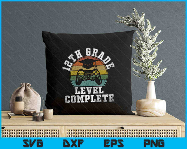 12th Grade Level Complete Third Grade Graduation Video Gamer SVG PNG Digital Printable Files