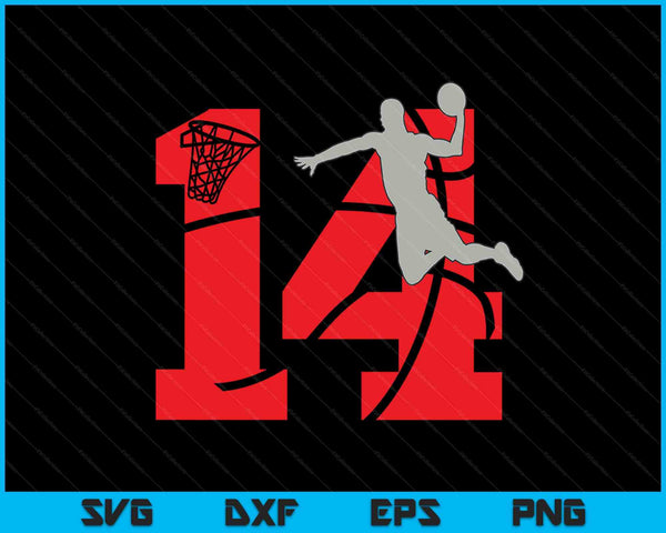 14 year old 14th basketball birthday party theme SVG cut file