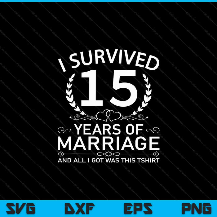 15th wedding anniversary couples 15 years SVG cut file