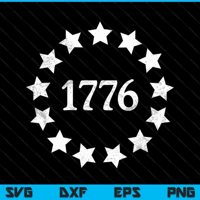 1776 patriottische vintage stijl VS 4 juli SVG PNG digitale snijbestanden