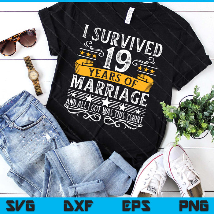 19th Wedding Anniversary Couples Husband Wife SVG PNG Digital Printable Files