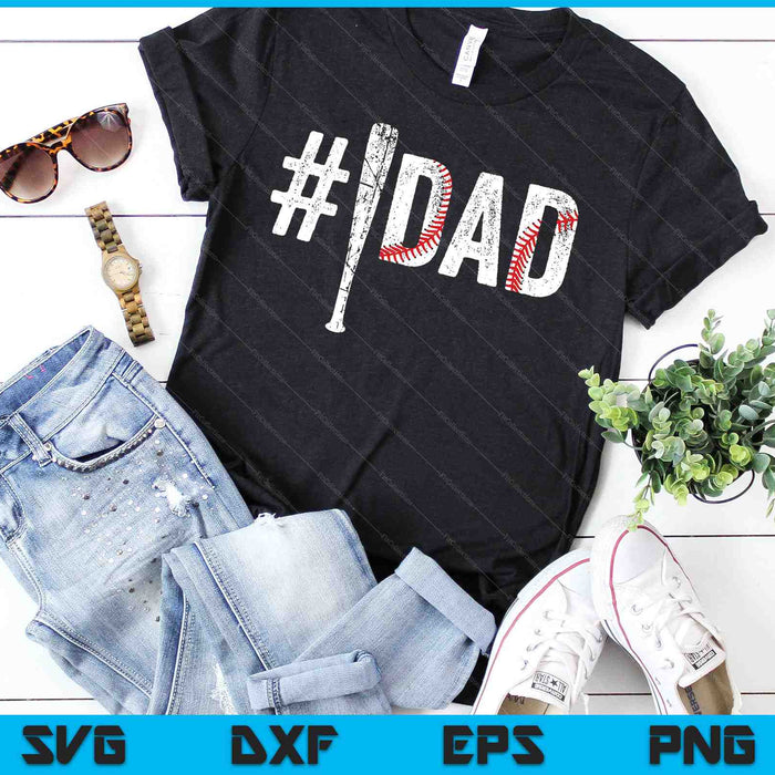 Number One Baseball Dad Fathers Day SVG PNG Cutting Printable Files