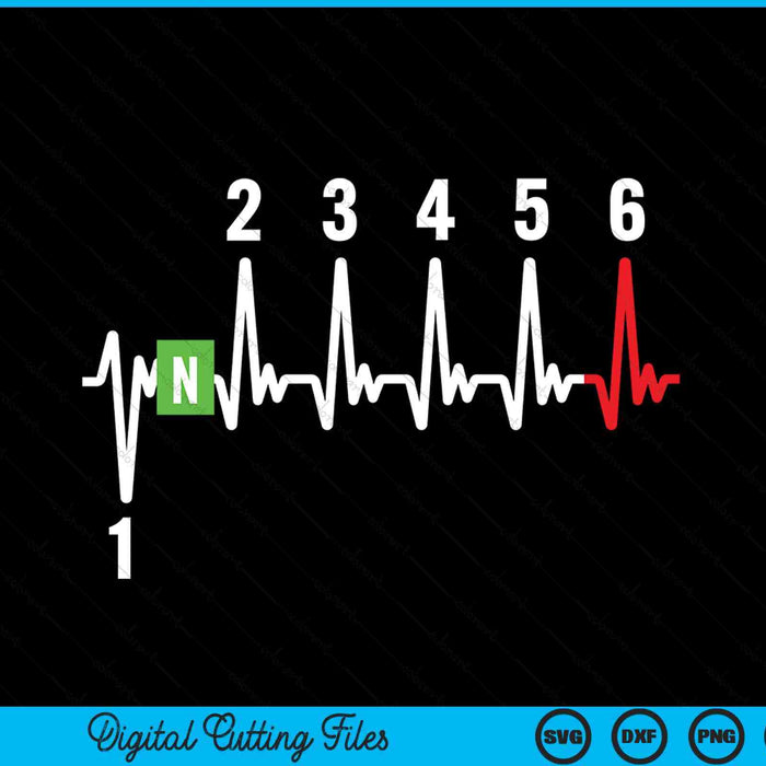 1N23456 1 Down 6 Up Motorcycle Shift Pattern SVG PNG Digital Cutting Files