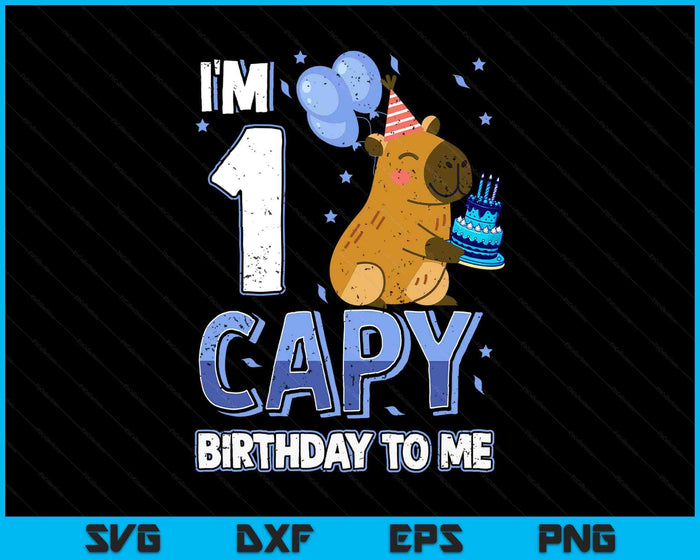 1 Years Capy Birthday To Me Boys 1st Birthday Capybara SVG PNG Digital Printable Files