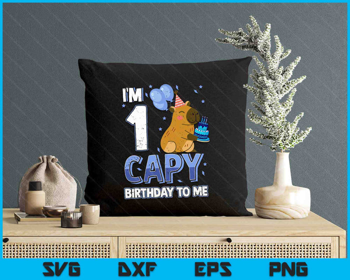 1 Years Capy Birthday To Me Boys 1st Birthday Capybara SVG PNG Digital Printable Files