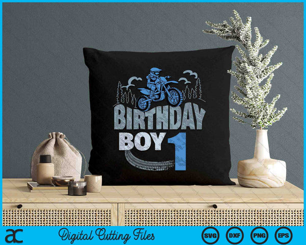 1st Birthday Boy Dirt Bike Motocross 1 Years Old Bday SVG PNG Digital Printable Files