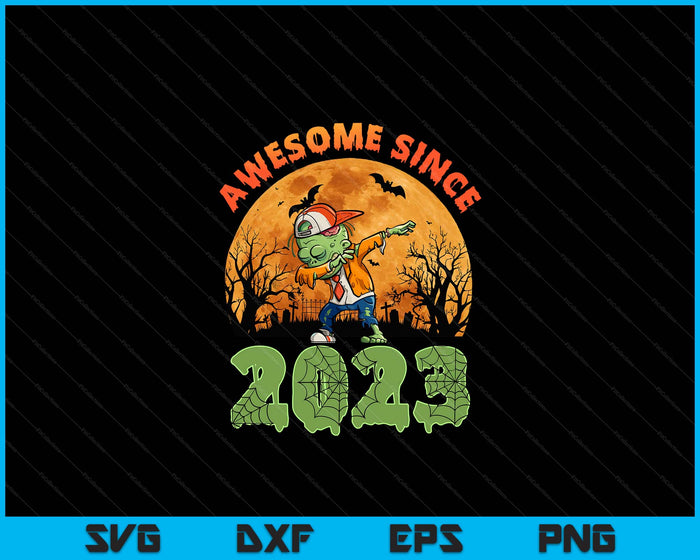 1st Birthday Halloween 1 Years Old Zombie Awesome Since 2023 SVG PNG Digital Cutting File