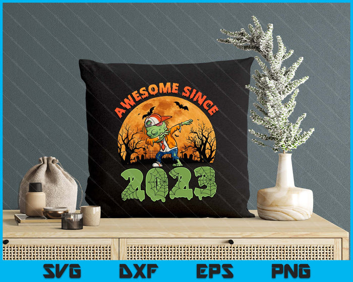 1st Birthday Halloween 1 Years Old Zombie Awesome Since 2023 SVG PNG Digital Cutting File