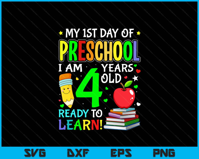 1st Day Of Preschool Boys Girls First Day Of Pre-K SVG PNG Digital Printable Files