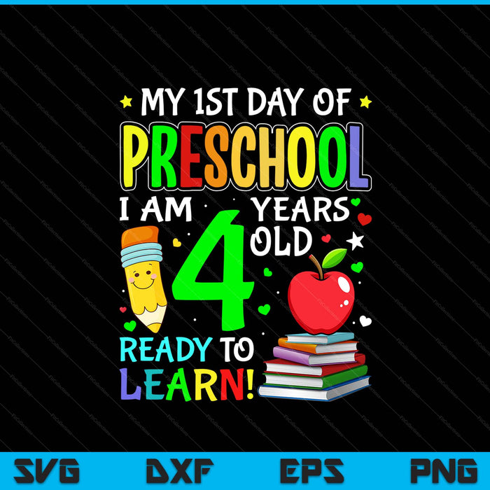1st Day Of Preschool Boys Girls First Day Of Pre-K SVG PNG Digital Printable Files