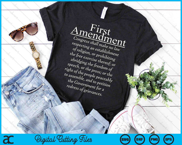 1st First Amendment U.S. Constitution Patriot US History SVG PNG Digital Cutting Files