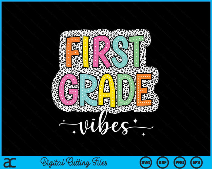 1st First Grade Vibes Back To School Dalmatian Dots SVG PNG Digital Printable Files