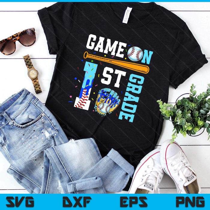 1st Grade Back To School Baseball Drip Ice Cream Game On SVG PNG Digital Printable Files