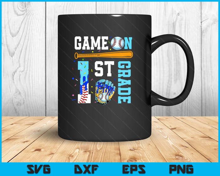 1st Grade Back To School Baseball Drip Ice Cream Game On SVG PNG Digital Printable Files