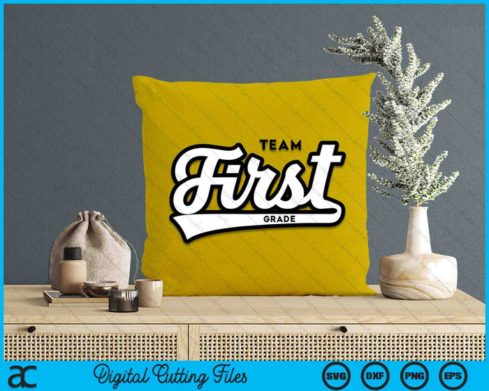 1st Grade TEAM School Teacher First Baseball-Style SVG PNG Digital Cutting Files