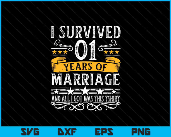 1st Wedding Anniversary Couples Husband Wife 1 Years SVG PNG Digital Printable Files