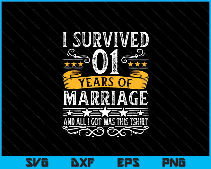 1st Wedding Anniversary Couples Husband Wife 1 Years SVG PNG Digital Printable Files