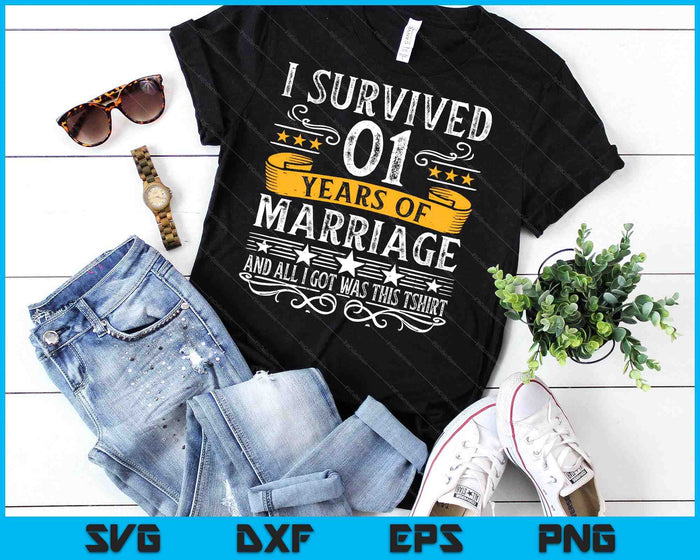 1st Wedding Anniversary Couples Husband Wife 1 Years SVG PNG Digital Printable Files