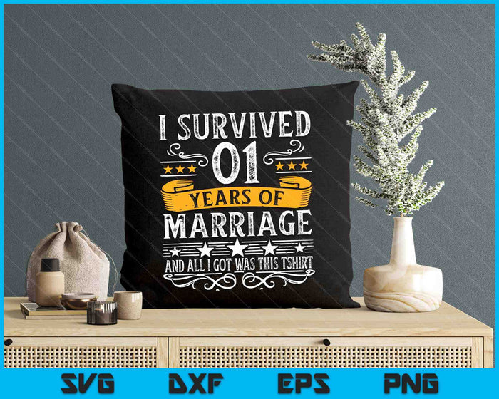 1st Wedding Anniversary Couples Husband Wife 1 Years SVG PNG Digital Printable Files