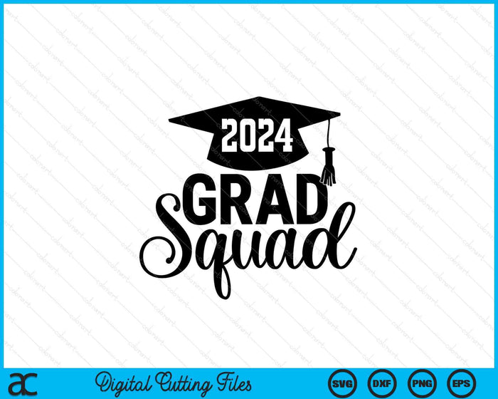 2024 Grad Squad, Graduación SVG PNG Archivos de corte digital