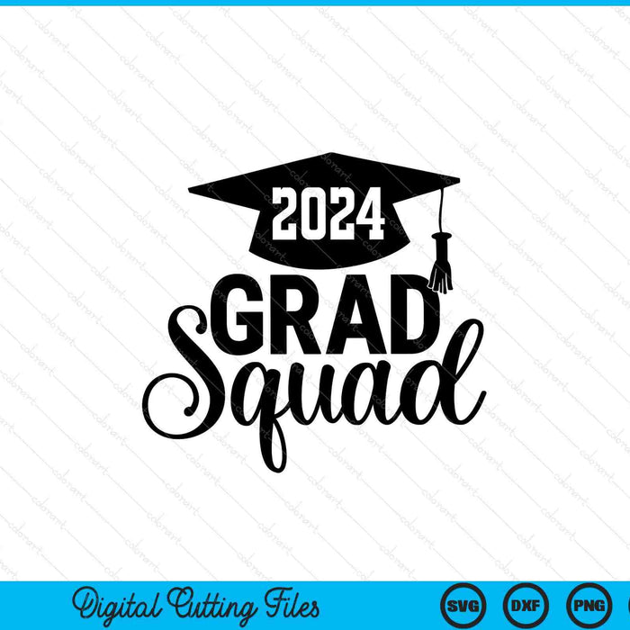 2024 Grad Squad, Graduación SVG PNG Archivos de corte digital