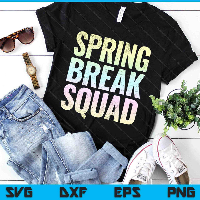 Spring break squad pastel rainbow vintage graphic SVG PNG Digital Printable Files
