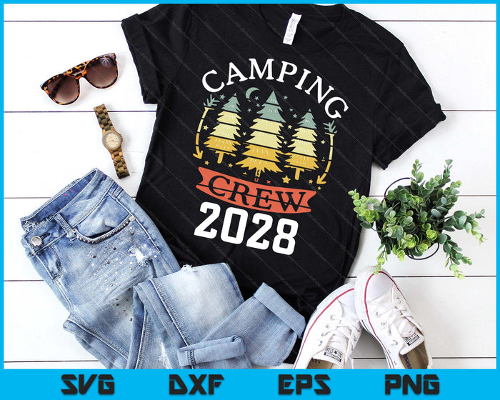2028 Camping Crew Family Camping Trip Matching New Camper SVG PNG Digital Printable Files