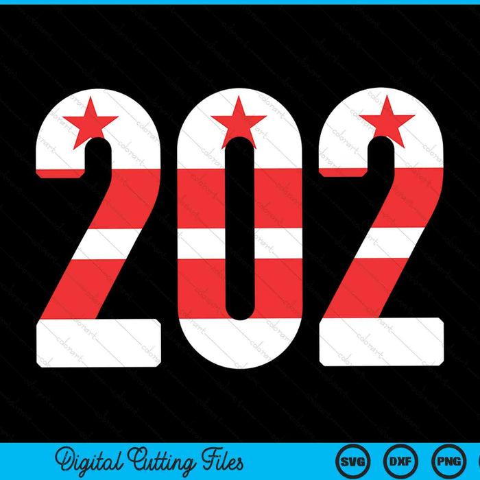 202 Area Code Cool & Awesome DC State Flag SVG PNG Digital Cutting Files