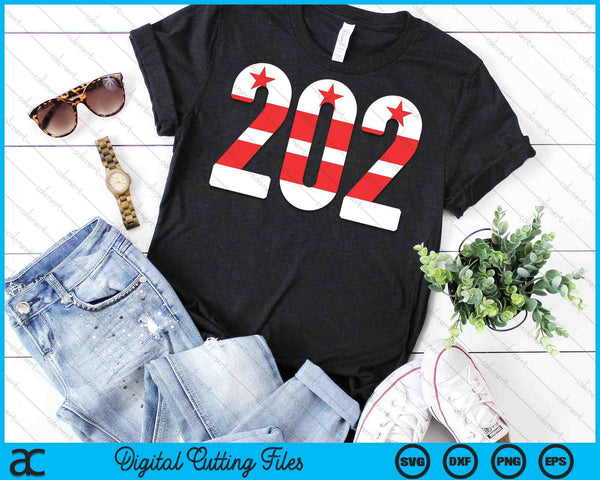 202 Area Code Cool & Awesome DC State Flag SVG PNG Digital Cutting Files - on a t-shirt