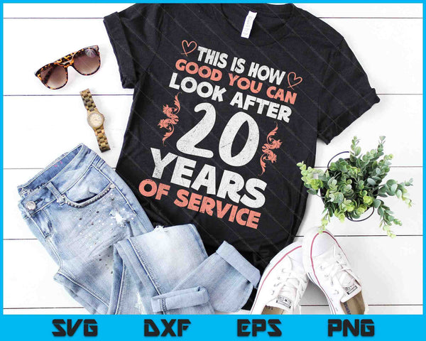 20 Years Of Service 20 Years Of Work Anniversary SVG PNG Digital Cutting Files