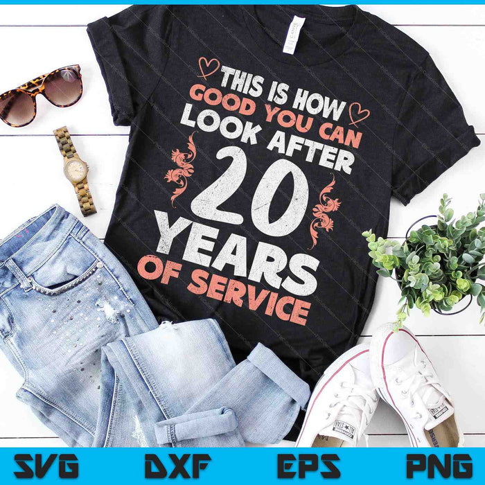 20 Years Of Service 20 Years Of Work Anniversary SVG PNG Digital Cutting Files