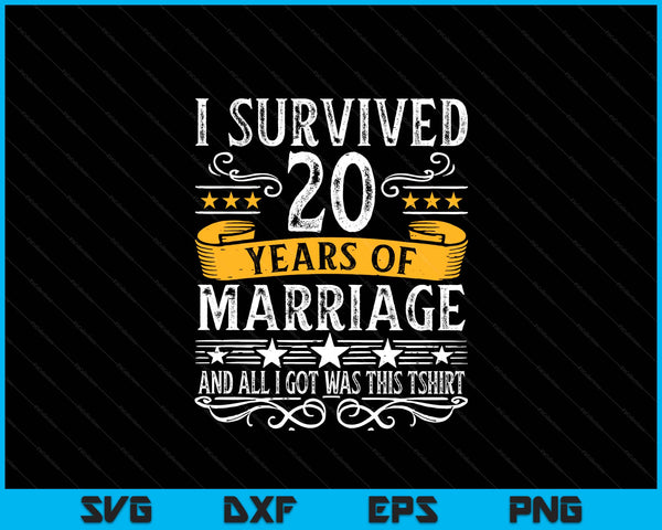 20th wedding anniversary couples husband wife SVG cut file