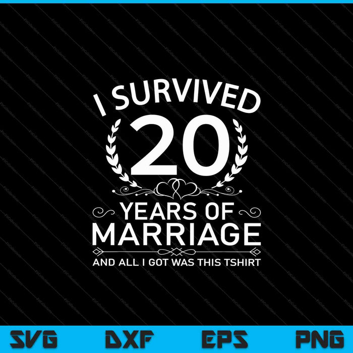 20th Wedding Anniversary Gifts Couples 20 Years SVG PNG Digital Cutting Files