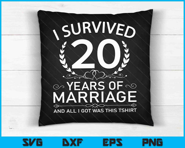 20.o aniversario de boda regalos parejas 20 años SVG PNG archivos de corte digital