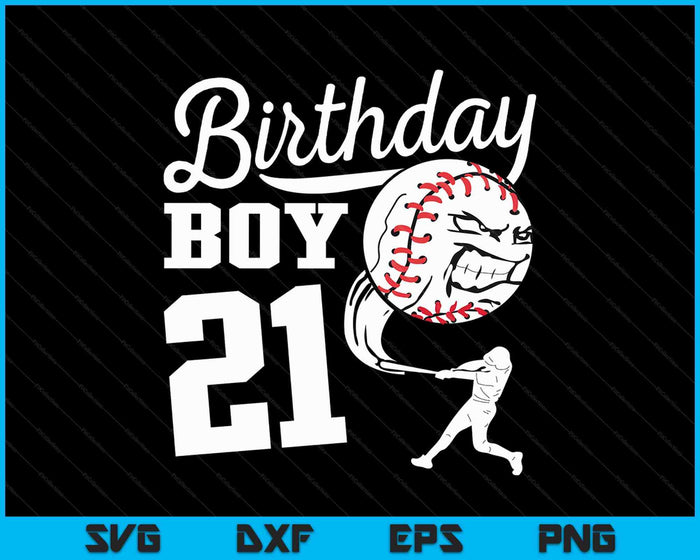 21 años de edad regalo de cumpleaños fiesta de béisbol tema niños SVG PNG cortando archivos imprimibles