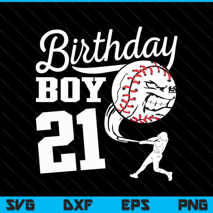 21 años de edad regalo de cumpleaños fiesta de béisbol tema niños SVG PNG cortando archivos imprimibles