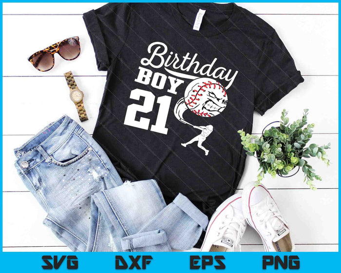 21 Year Old Birthday Gift Baseball Party Theme Kids SVG PNG Cutting Printable Files