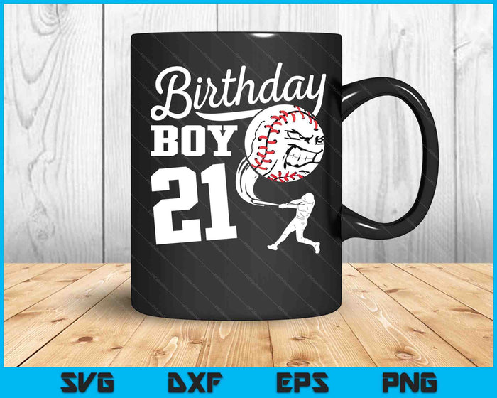 21 años de edad regalo de cumpleaños fiesta de béisbol tema niños SVG PNG cortando archivos imprimibles