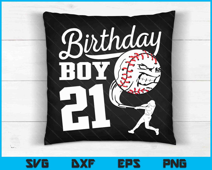 21 años de edad regalo de cumpleaños fiesta de béisbol tema niños SVG PNG cortando archivos imprimibles