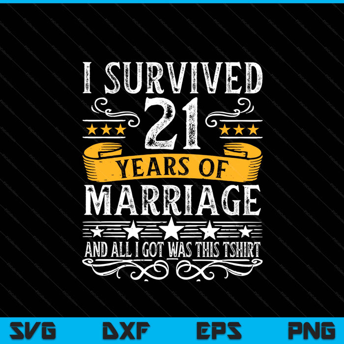 21th wedding anniversary couples husband wife SVG cut file
