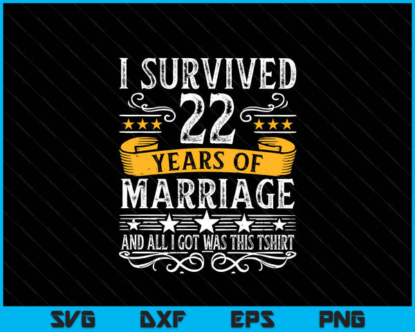 22th wedding anniversary couples husband wife SVG cut file