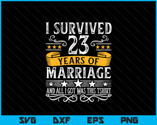 23th wedding anniversary couples husband wife SVG cut file