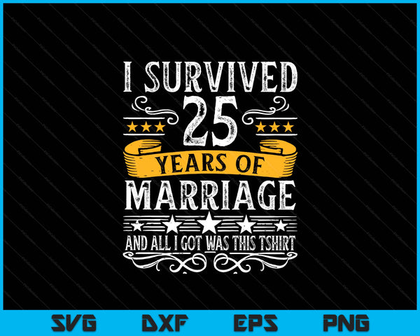 25th wedding anniversary couples husband wife SVG cut file