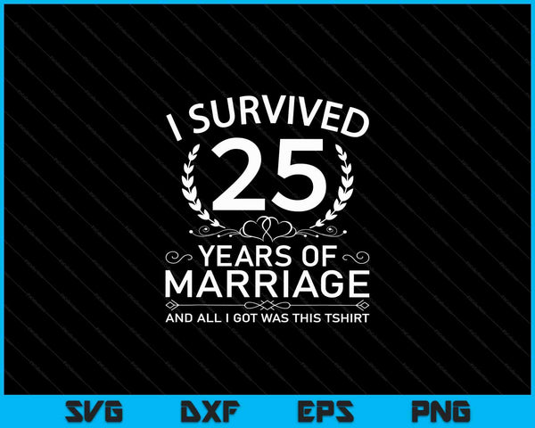 25e huwelijksverjaardag geschenken paren 25 jaar SVG PNG digitale snijbestanden