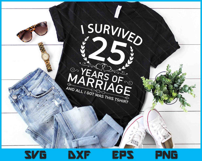 25e huwelijksverjaardag geschenken paren 25 jaar SVG PNG digitale snijbestanden