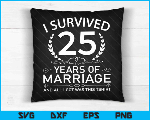 25.o aniversario de boda regalos parejas 25 años SVG PNG archivos de corte digital